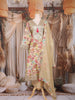 Beige Floral Printed Design Tissue Silk Anarkali Salwar Suit