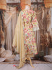 Beige Floral Printed Design Tissue Silk Anarkali Salwar Suit