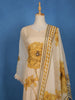 Beige Floral Printed Tussar Silk Salwar Suit With Printed Dupatta