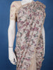 Beige Floral Sequin Designed Net Saree - Diadem