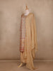 Beige Geometric Design Cotton Salwar Suit - Diadem
