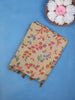 Beige Multicolor Leaf Print Cotton Saree - Diadem