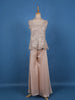Beige Sequin Design Georgette Palazzo Suit