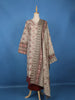 Beige With Maroon Floral Printed Cotton Palazzo Suit