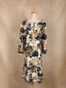 Beige and Black Floral Printed Cotton Kurti