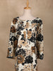 Beige and Black Floral Printed Cotton Kurti