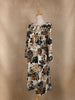 Beige and Black Floral Printed Cotton Kurti