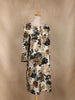 Beige and Black Floral Printed Cotton Kurti
