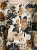 Beige and Black Floral Printed Cotton Kurti