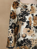 Beige and Black Floral Printed Cotton Kurti