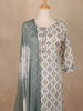 Beige Cotton Linen Abstract Printed Salwar Suit - Diadem