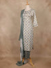 Beige Cotton Linen Abstract Printed Salwar Suit - Diadem