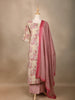 Beige Floral Designed Cotton Salwar Suit - Diadem