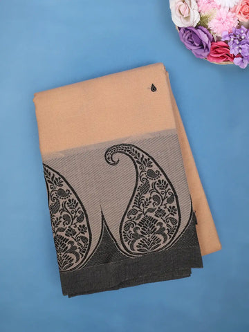 Beige Paisley Deisign Cotton Saree - Diadem