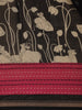 Black And Maroon Floral Printed Chandheri Cotton Saree