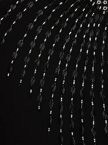 Black Bead Embroidery Velvet Men's Suit - Diadem