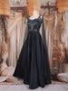 Black Beads Embroidered Design Satin Gown