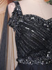 Black Beads Embroidered Design Satin Gown