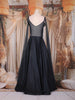 Black Beads Embroidered Design Satin Gown
