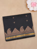 Black Butta Woven Design Cotton Saree with Zari Border