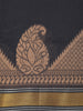 Black Butta Woven Design Cotton Saree with Zari Border