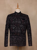 Black Floral And Tree Design Velvet Suit