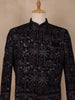 Black Floral And Tree Design Velvet Suit
