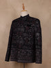 Black Floral And Tree Design Velvet Suit