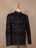 Black Floral And Tree Design Velvet Suit