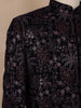 Black Floral And Tree Design Velvet Suit