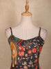 Black Floral Design Cotton Top