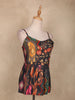 Black Floral Design Cotton Top