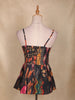 Black Floral Design Cotton Top