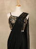 Black Floral Design Georgette Ready To Wear Saree with Designer Blouse - Diadem