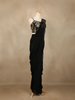 Black Floral Design Georgette Ready To Wear Saree with Designer Blouse - Diadem