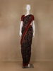 Black Floral Designed Cotton Saree - Diadem