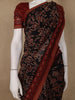 Black Floral Designed Cotton Saree - Diadem