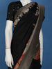 Black Floral Embroidered Banarasi Silk Saree