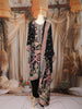 Black Floral Embroidered Crepe Salwar Suit