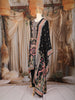 Black Floral Embroidered Crepe Salwar Suit