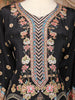 Black Floral Embroidered Crepe Salwar Suit