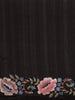 Black Floral Embroidered Design Tussar Silk Saree