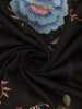Black Floral Embroidered Design Tussar Silk Saree