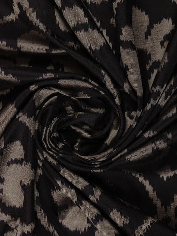 Black Floral Embroidered Tussar Silk Saree - Diadem