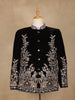 Black Floral Embroidered Velvet Men's Suit - Diadem