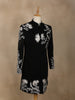 Black Floral Embroidered Viscose Sherwani Suit