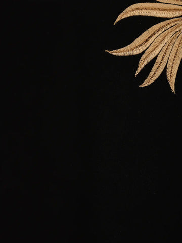 Black Floral Embroidered Viscose Sherwani Suit - Diadem