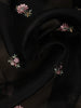 Black Floral Embroidery Organza Saree - Diadem