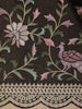 Black Floral Embroidery Organza Saree - Diadem