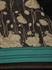 Black And Teal Green Floral Printed Chandheri Cotton Saree